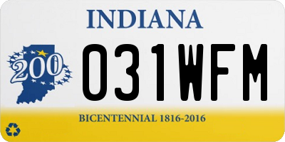 IN license plate 031WFM