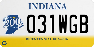 IN license plate 031WGB