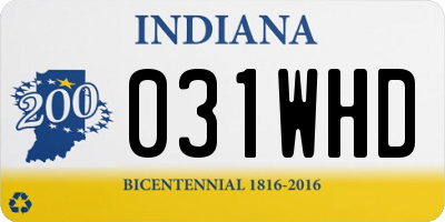 IN license plate 031WHD