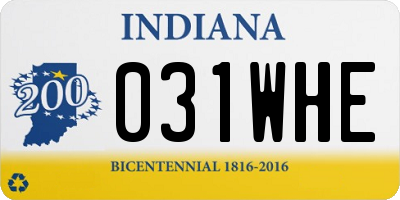 IN license plate 031WHE