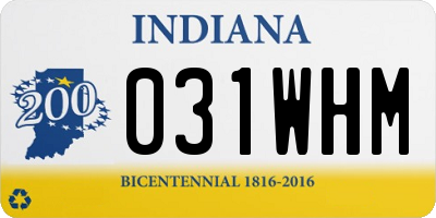 IN license plate 031WHM