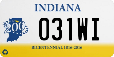 IN license plate 031WI