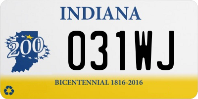 IN license plate 031WJ