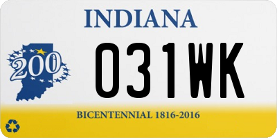 IN license plate 031WK