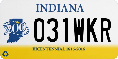IN license plate 031WKR