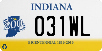 IN license plate 031WL