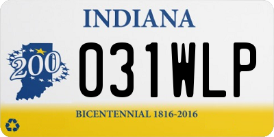 IN license plate 031WLP