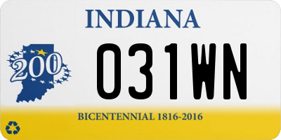 IN license plate 031WN