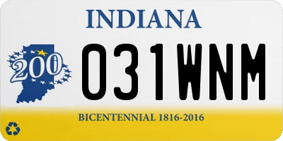IN license plate 031WNM
