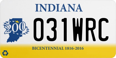 IN license plate 031WRC