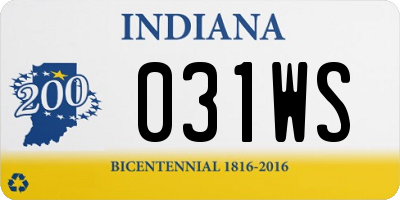 IN license plate 031WS