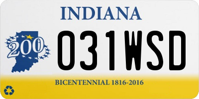 IN license plate 031WSD