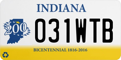 IN license plate 031WTB