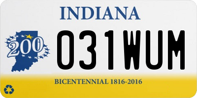 IN license plate 031WUM