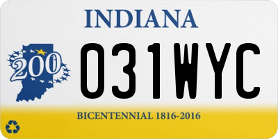 IN license plate 031WYC