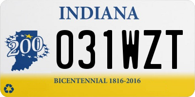IN license plate 031WZT