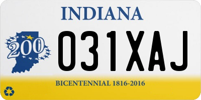 IN license plate 031XAJ