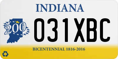 IN license plate 031XBC
