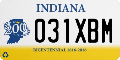 IN license plate 031XBM