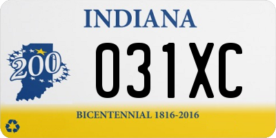 IN license plate 031XC