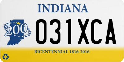 IN license plate 031XCA