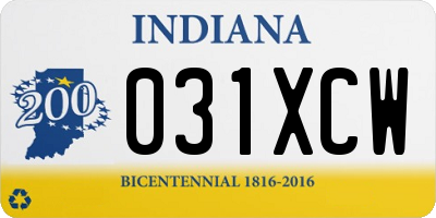 IN license plate 031XCW