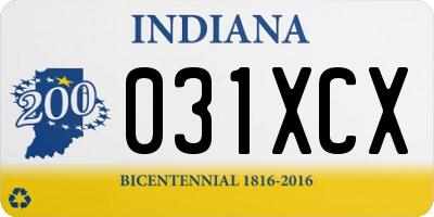 IN license plate 031XCX