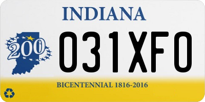 IN license plate 031XFO