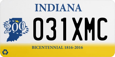 IN license plate 031XMC