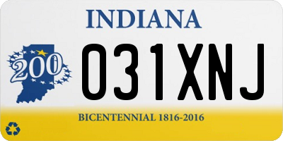 IN license plate 031XNJ