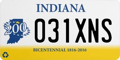 IN license plate 031XNS