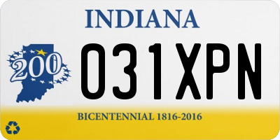 IN license plate 031XPN