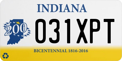 IN license plate 031XPT