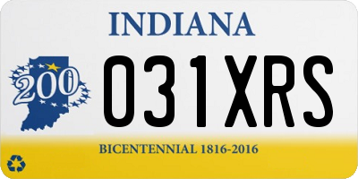 IN license plate 031XRS