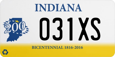 IN license plate 031XS