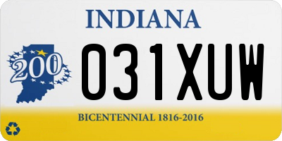 IN license plate 031XUW