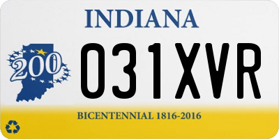 IN license plate 031XVR