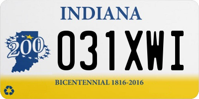 IN license plate 031XWI