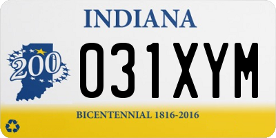 IN license plate 031XYM