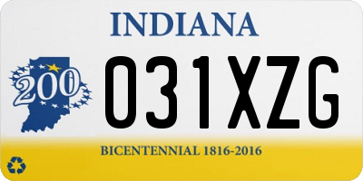 IN license plate 031XZG