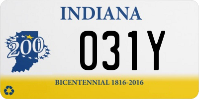 IN license plate 031Y