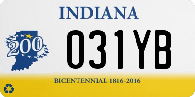 IN license plate 031YB