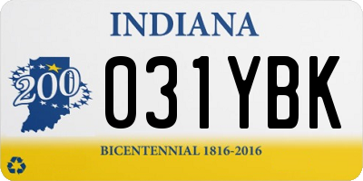 IN license plate 031YBK