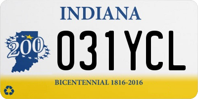 IN license plate 031YCL