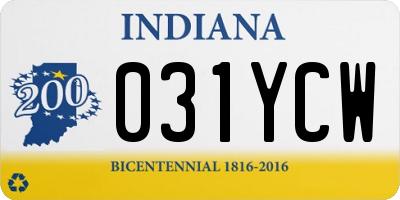 IN license plate 031YCW