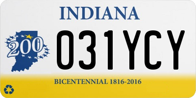 IN license plate 031YCY
