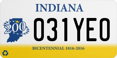 IN license plate 031YEO