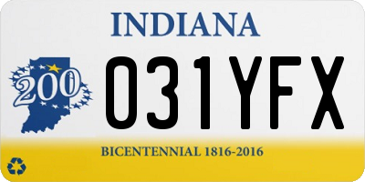 IN license plate 031YFX