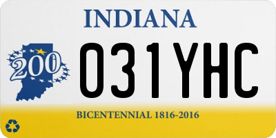 IN license plate 031YHC