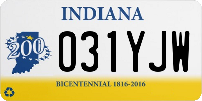 IN license plate 031YJW